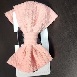 Peach Fabric Hair Bow